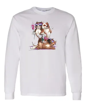 American Staffordshire Terrier - Group Trio - Caricature - Long Sleeve T-Shirt