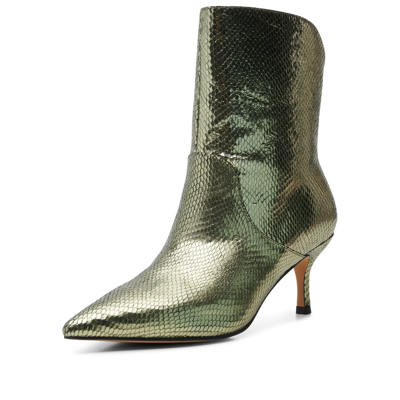 Amia bootie leather - SILVER OLIVE