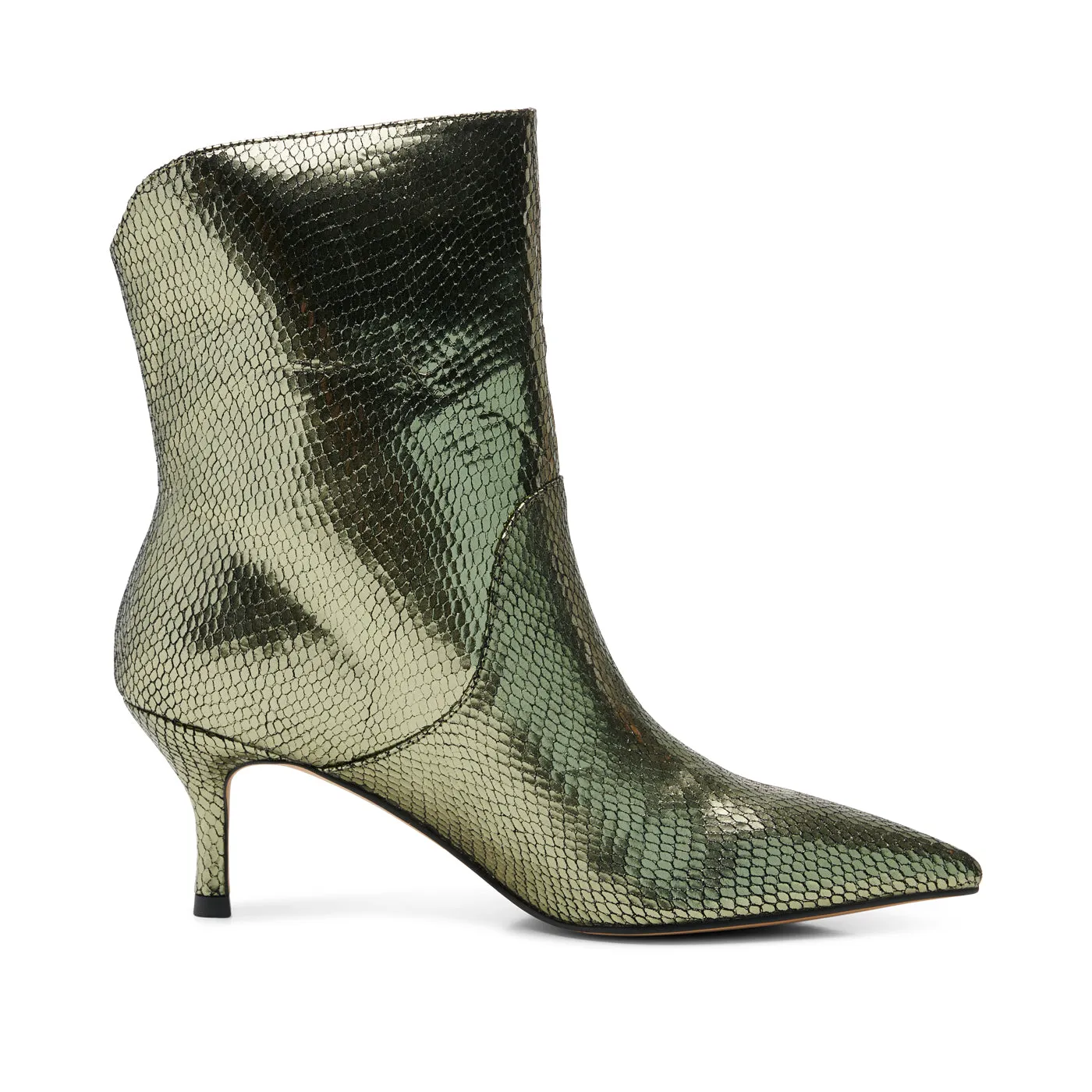 Amia bootie leather - SILVER OLIVE
