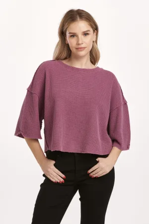 AMIRA THERMAL WIDE SLEEVE TOP PLUM BERRY