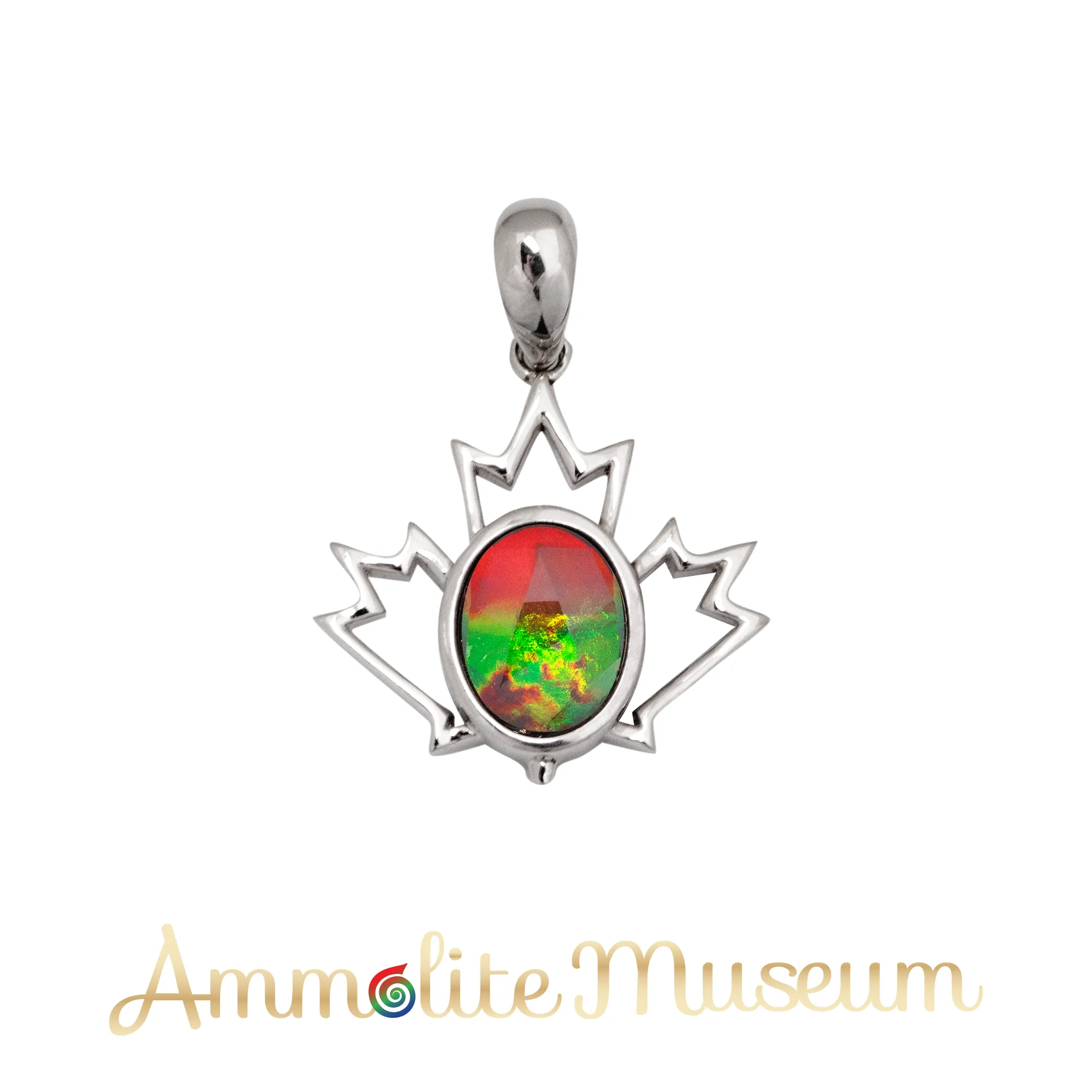Ammolite Pendant Sterling Silver CANADIANA Pendant