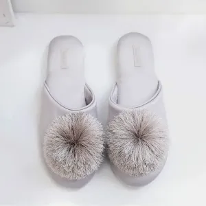 AMOZAE-- High-Quality Comfortable Home Slippers with Elegant Fringe Ball