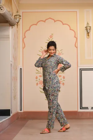 An Absolute Chic Handblock Cotton Night Suit