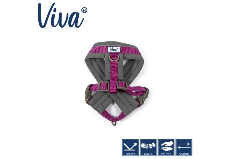 Ancol - Viva Nylon Padded Harness - Pink - Large (52-71cm)