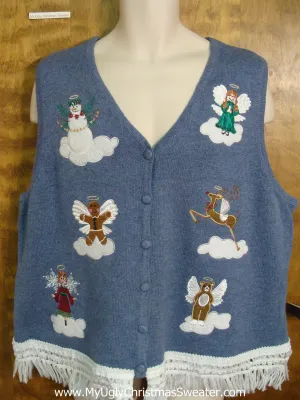Angels and Teddy Bears Ugly Sweater Vest