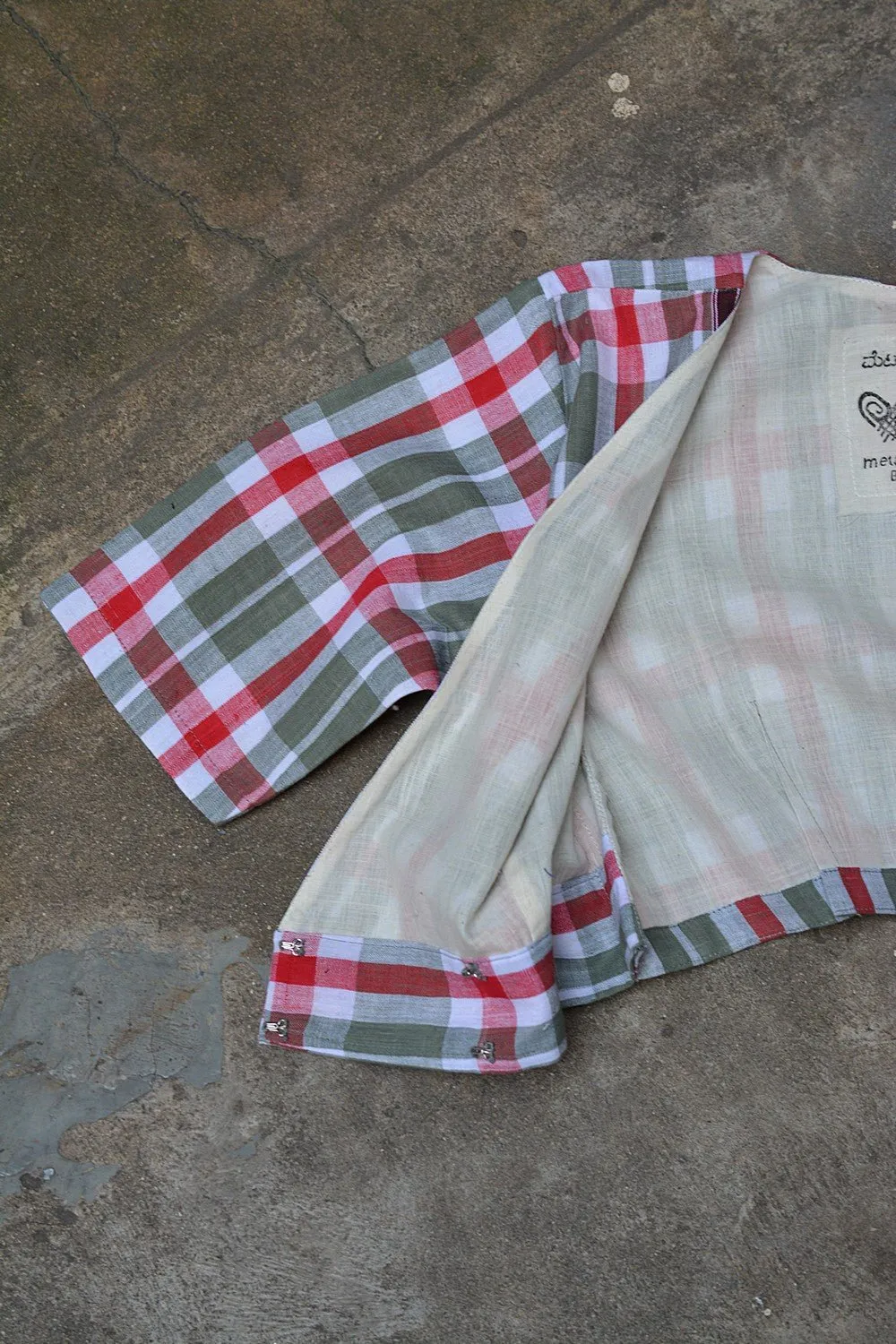 Angrakha Saree Blouse: Madras Checks