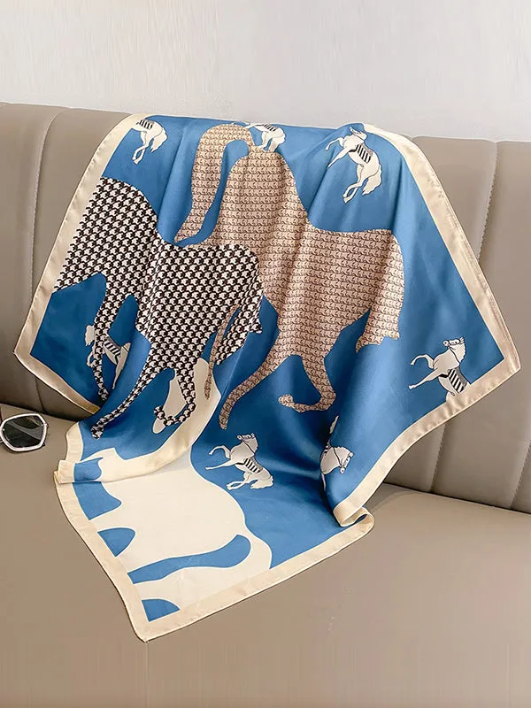 Animal Printed Houndstooth Square Scarfs&Hats