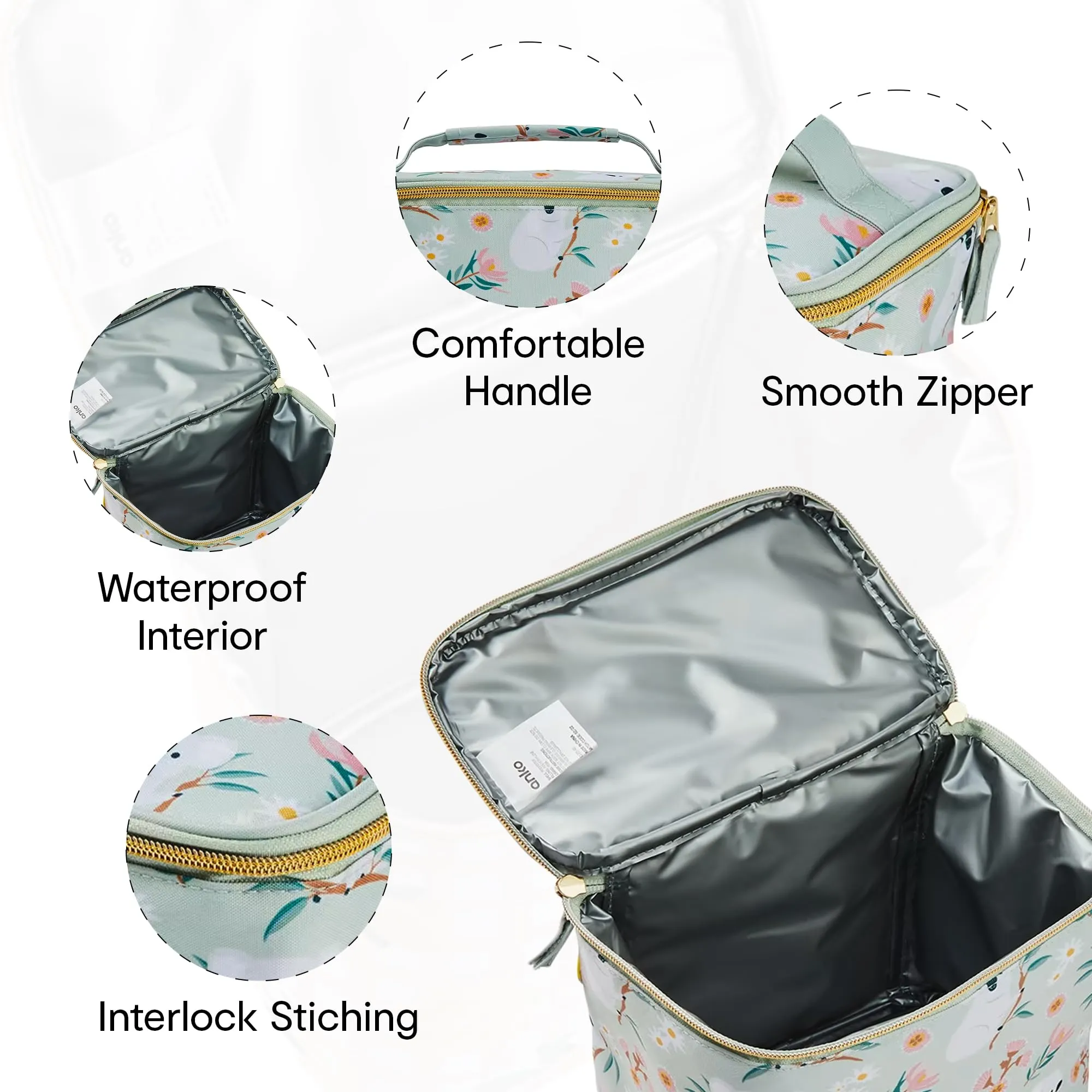 Anko Insulated Lunch Bag for Office Men, Women & School Kids |Stylish, Durable and Easily Portable Picnic Organizer, Storage Lunch Box |Polyester Office Tiffin Bag for Lunch Boxes