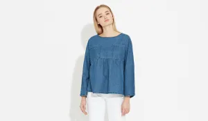 Annelie | Mid-Blue - Oversized T-Shirt