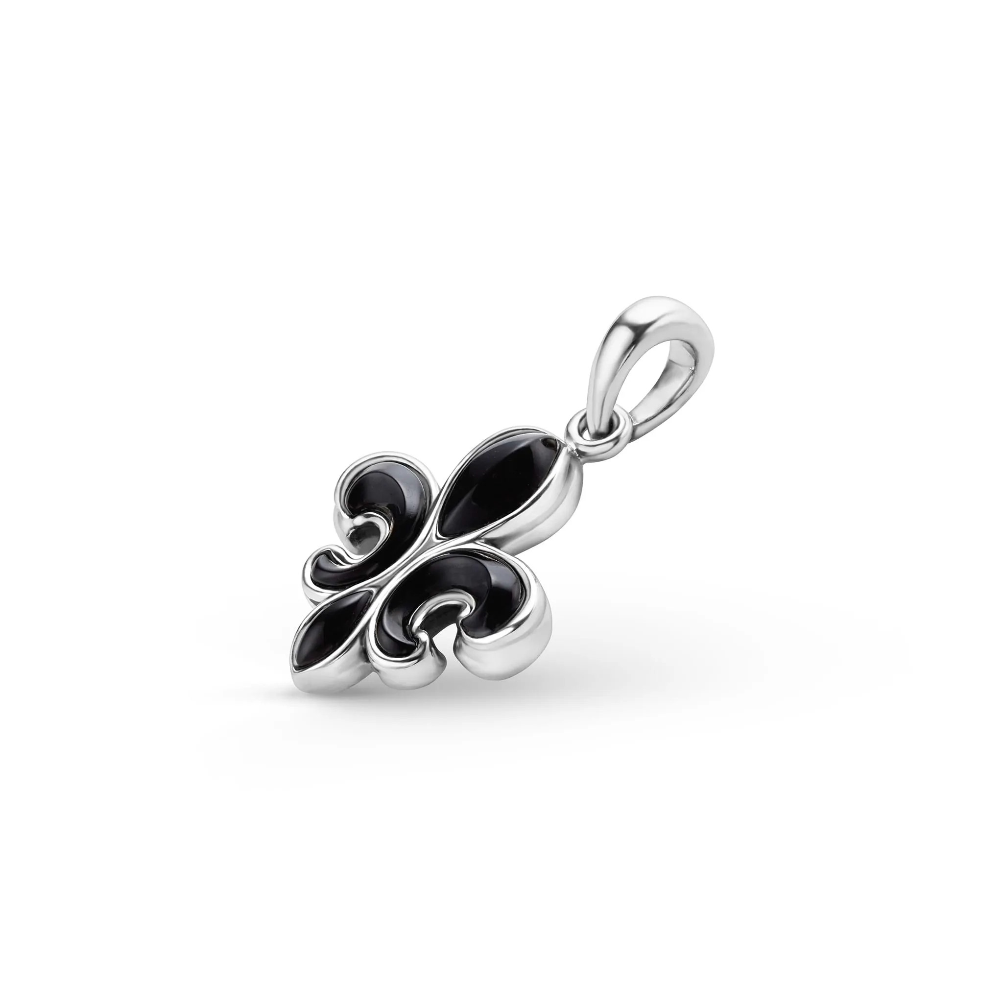 Anthem Black Agate Fleur De Lis Amulet