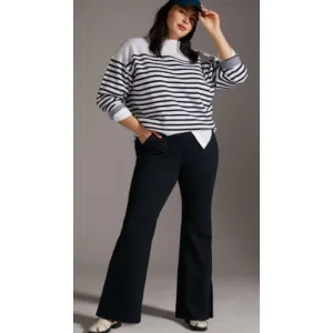 Anthropologie Maeve Knit Flare Pants  black SZ 3X