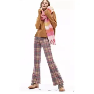 Anthropologie The Essential Trouser Rose Plaid Size 12