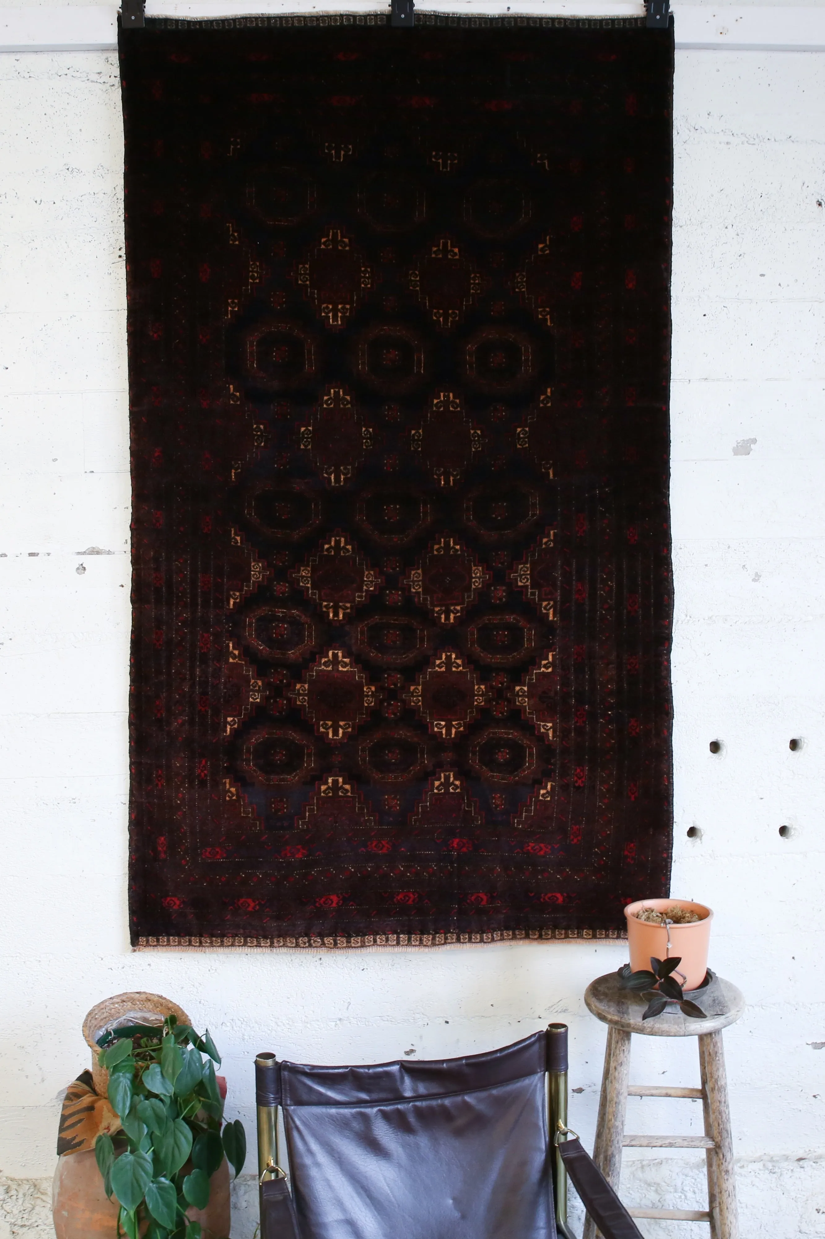 Antique Timurid Baluch Rug 4ftx6.9ft
