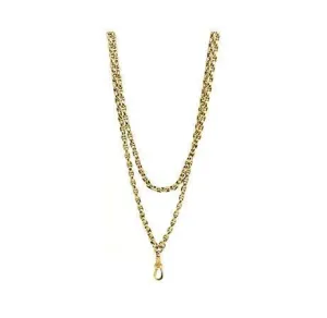 Antique Victorian Faceted Belcher 9ct Gold Extra Long guard Muff Chain Necklace