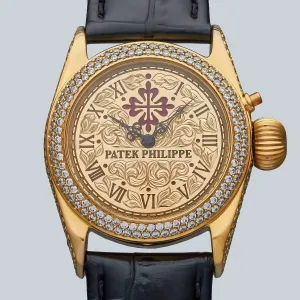 Antique Vintage Patek Philippe pocket watch with 35mm silver dial leather band watch