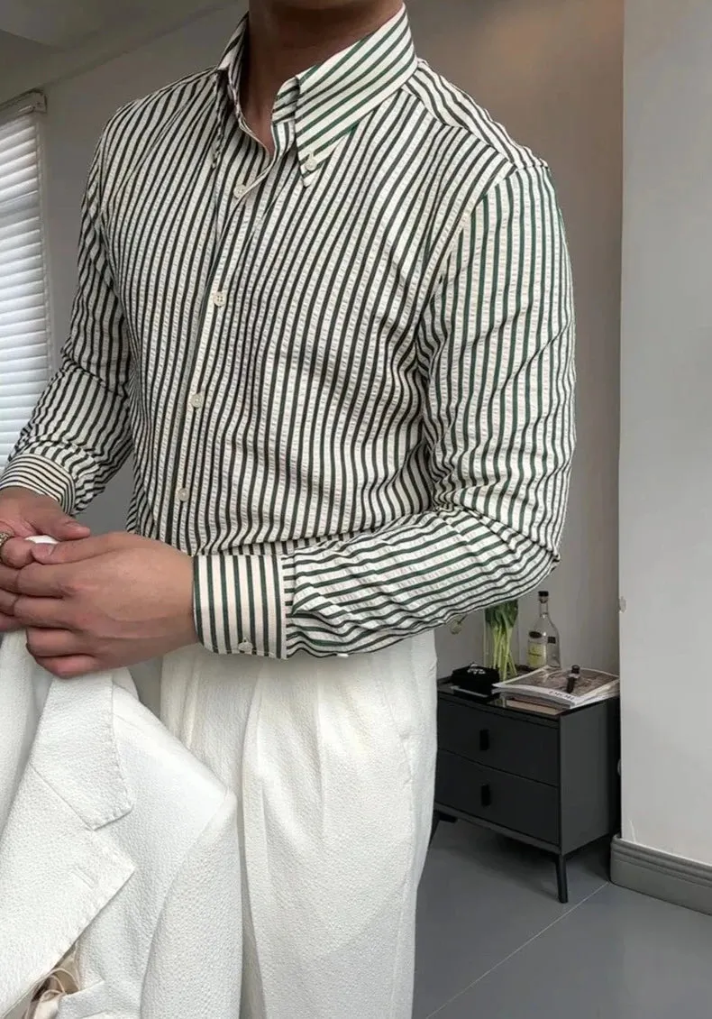 Antonios formal striped long sleeve shirt