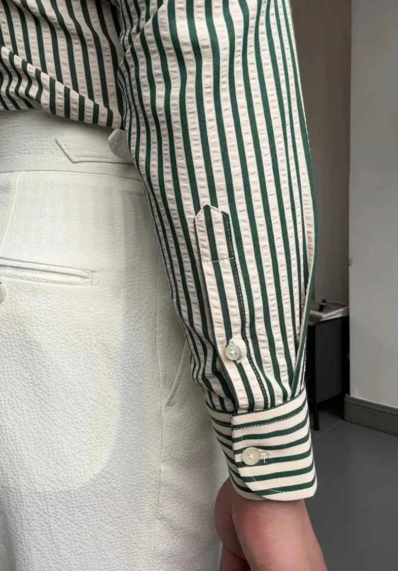 Antonios formal striped long sleeve shirt