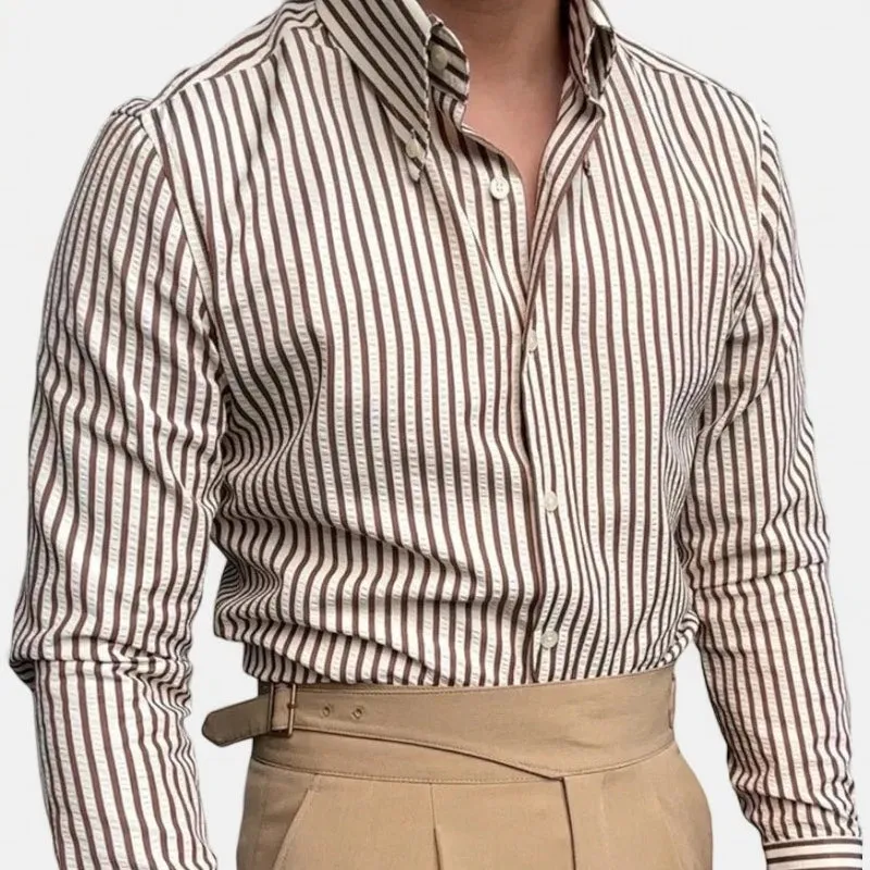 Antonios formal striped long sleeve shirt