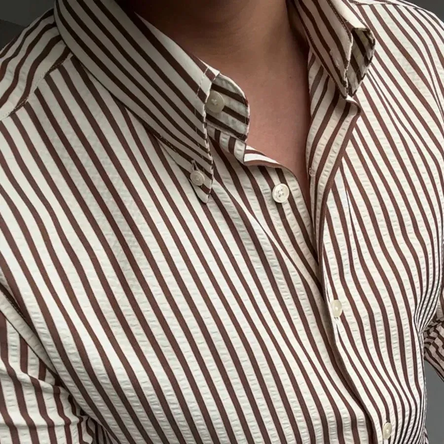 Antonios formal striped long sleeve shirt