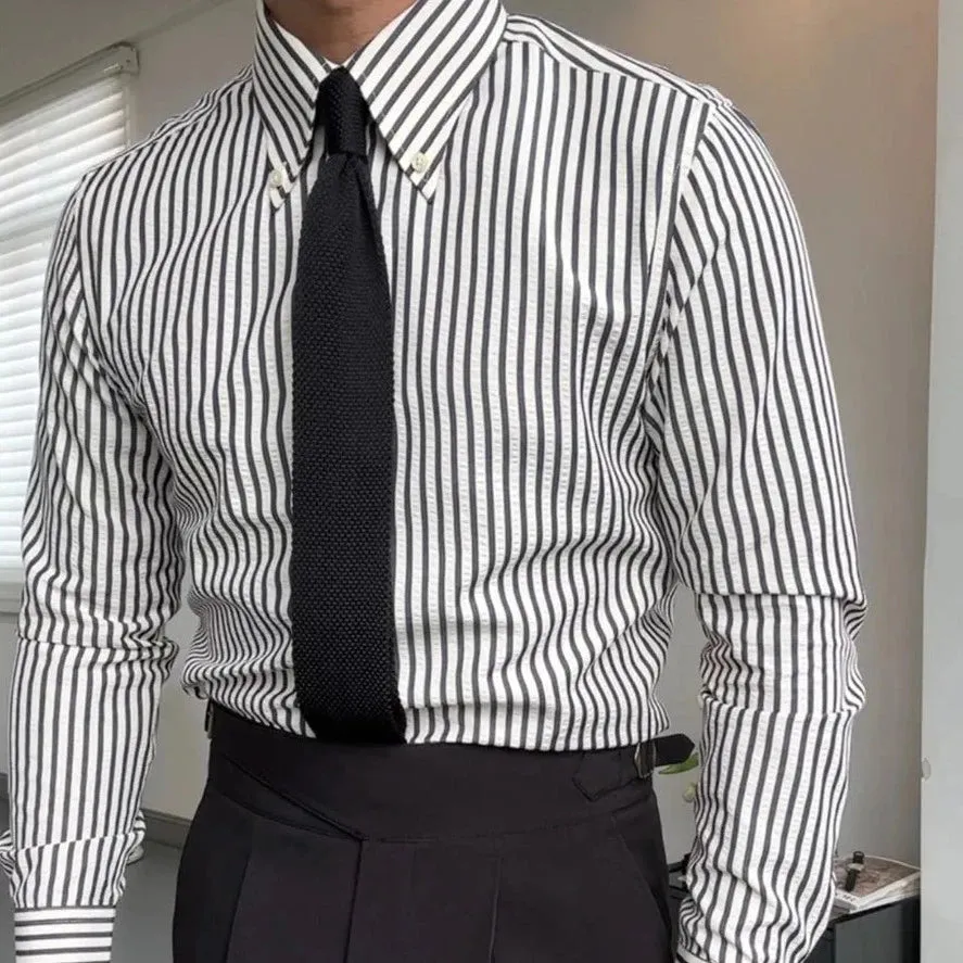 Antonios formal striped long sleeve shirt