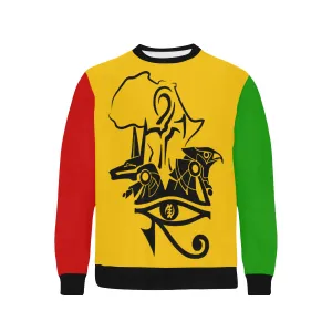 ANUBIS AND HERU Men's Rib Cuff Crew Neck Sweatshirt