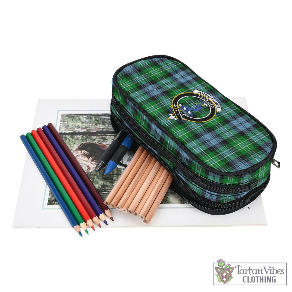 Arbuthnot Ancient Tartan Pen and Pencil Case with Family Crest
