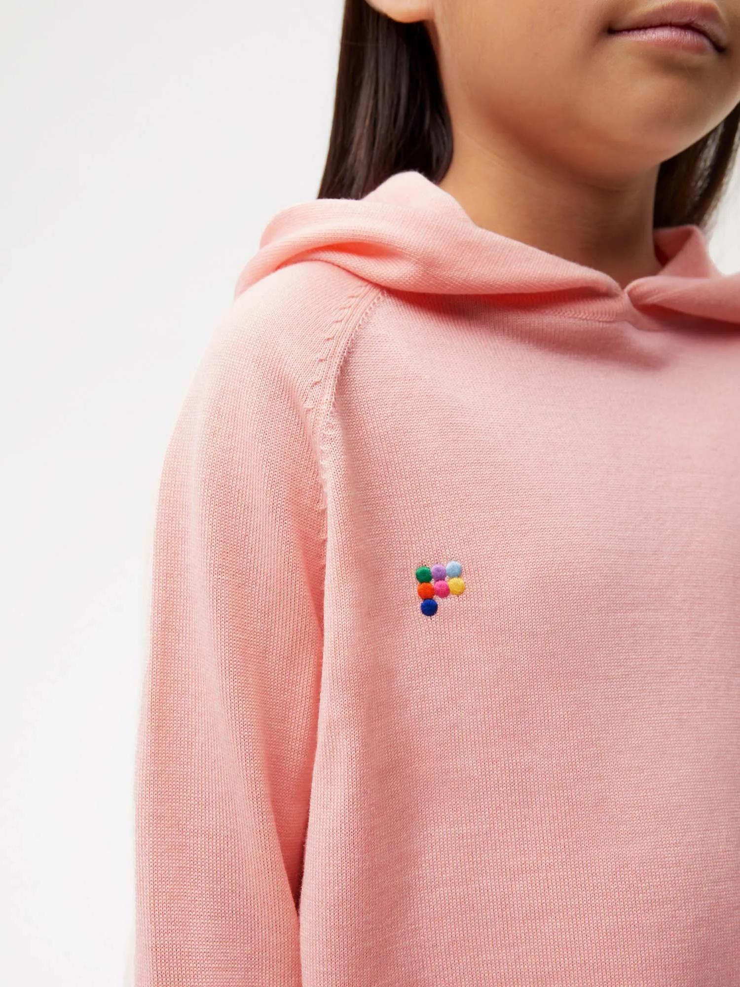 Archive Kids Merino Wool Hoodie—pearl pink