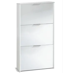 Arctic High Gloss White Shoe Cabinet w/ 3 Doors