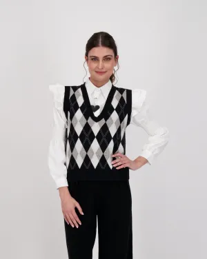 Argyle Cropped Sweater Vest