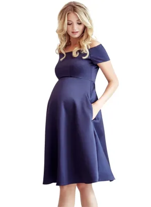 Aria Maternity Dress - Midnight Blue