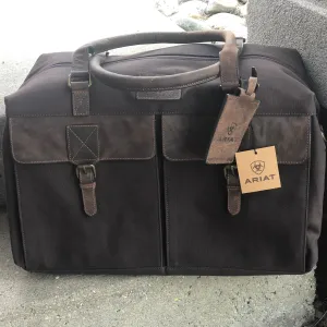 Ariat Men's Canvas Duffle Bag with Leather Accents