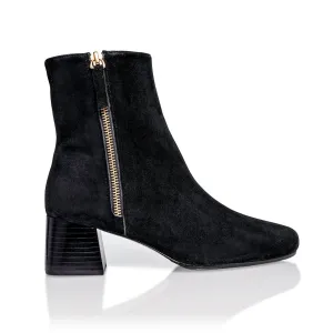 Arina Bootie Black Kid Suede