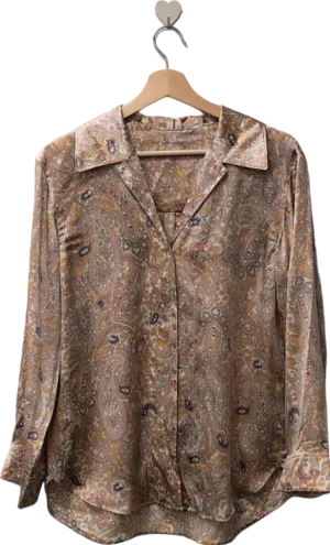 Arket Beige Paisley Pattern Shirt Blouse XS