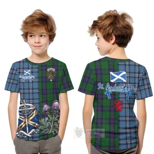Armstrong Tartan Kid T-Shirt Happy St. Andrew's Day Half Tartan Style