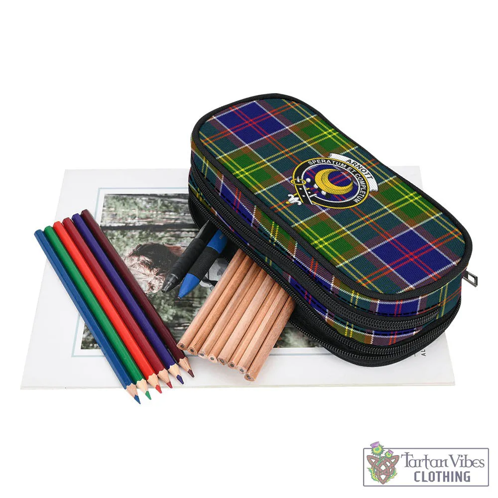 Arnott Tartan Pen and Pencil Case with Family Crest