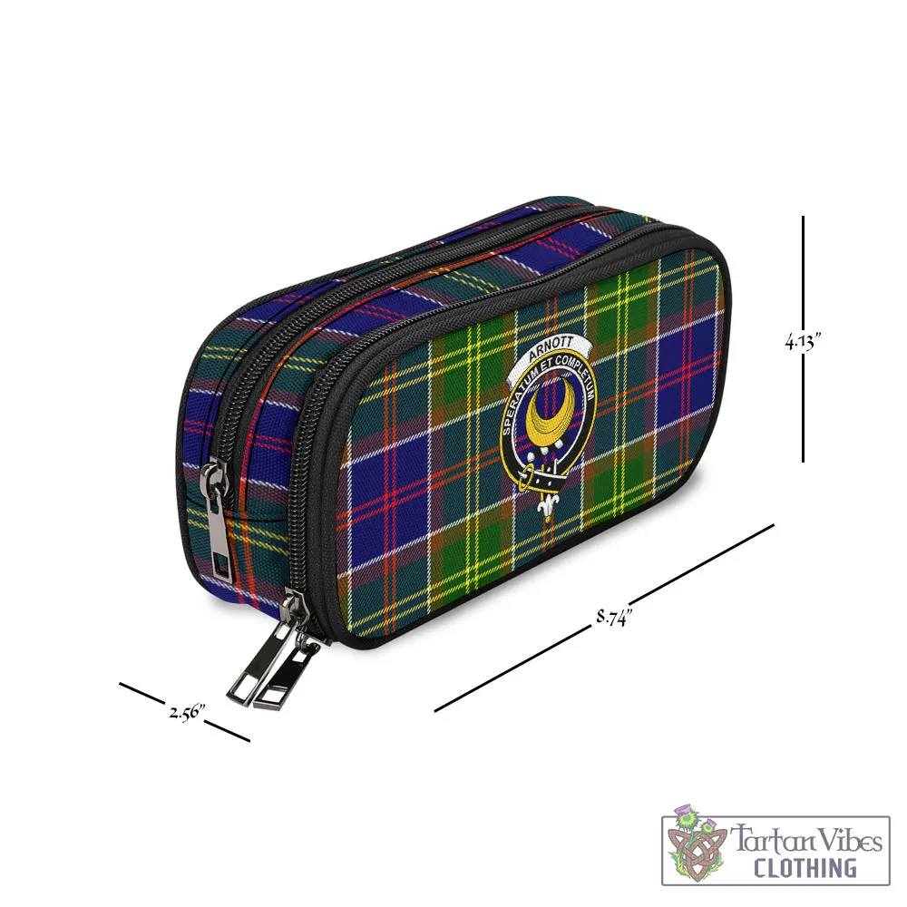 Arnott Tartan Pen and Pencil Case with Family Crest