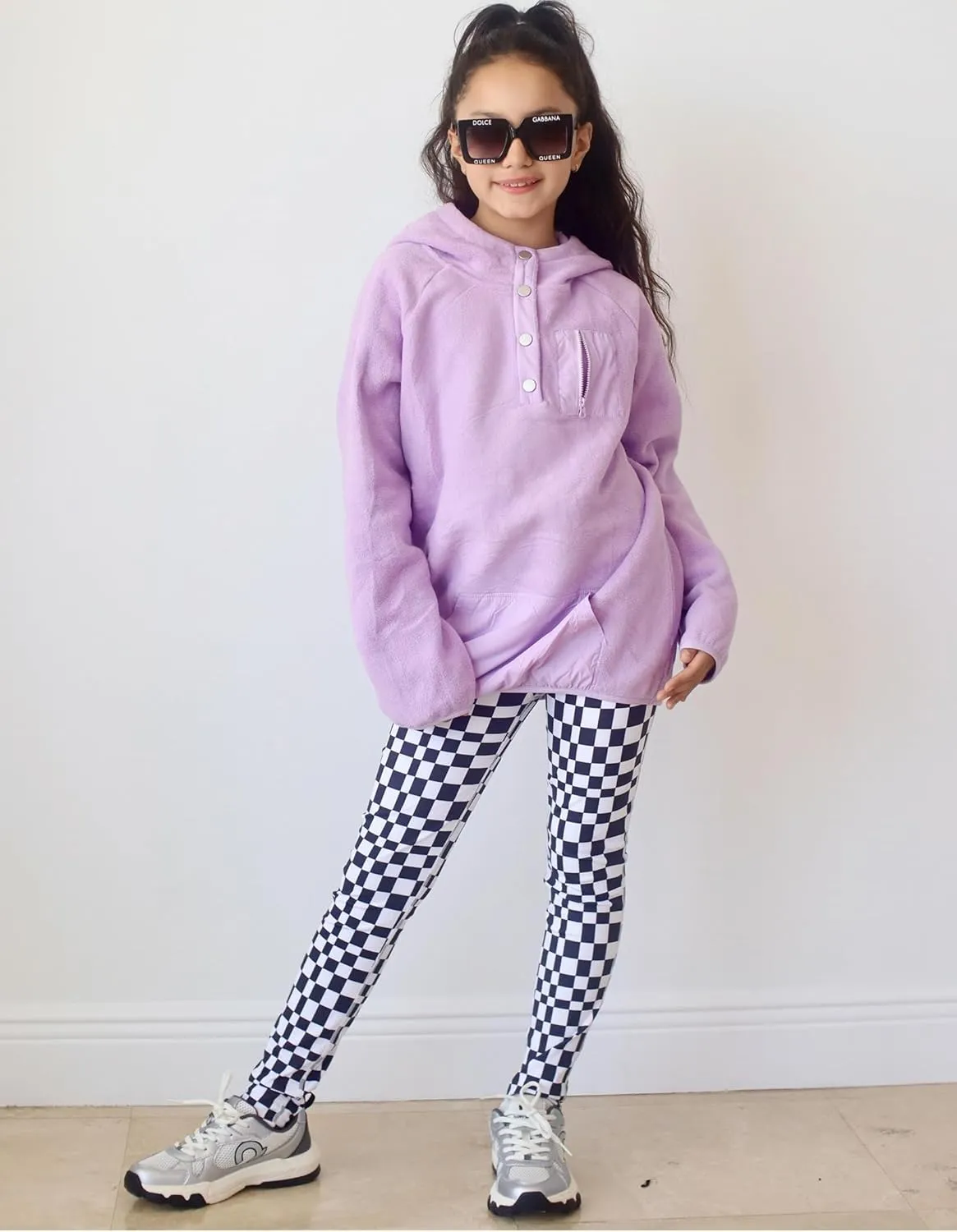 Arshiner Girls Fleece Pullover Hooded Sweatshirt Colorblock Sherpa Hoodie