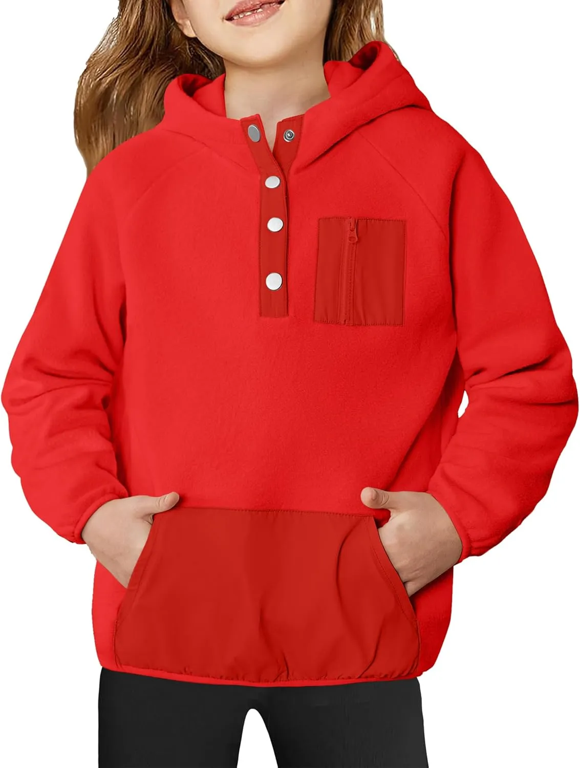 Arshiner Girls Fleece Pullover Hooded Sweatshirt Colorblock Sherpa Hoodie