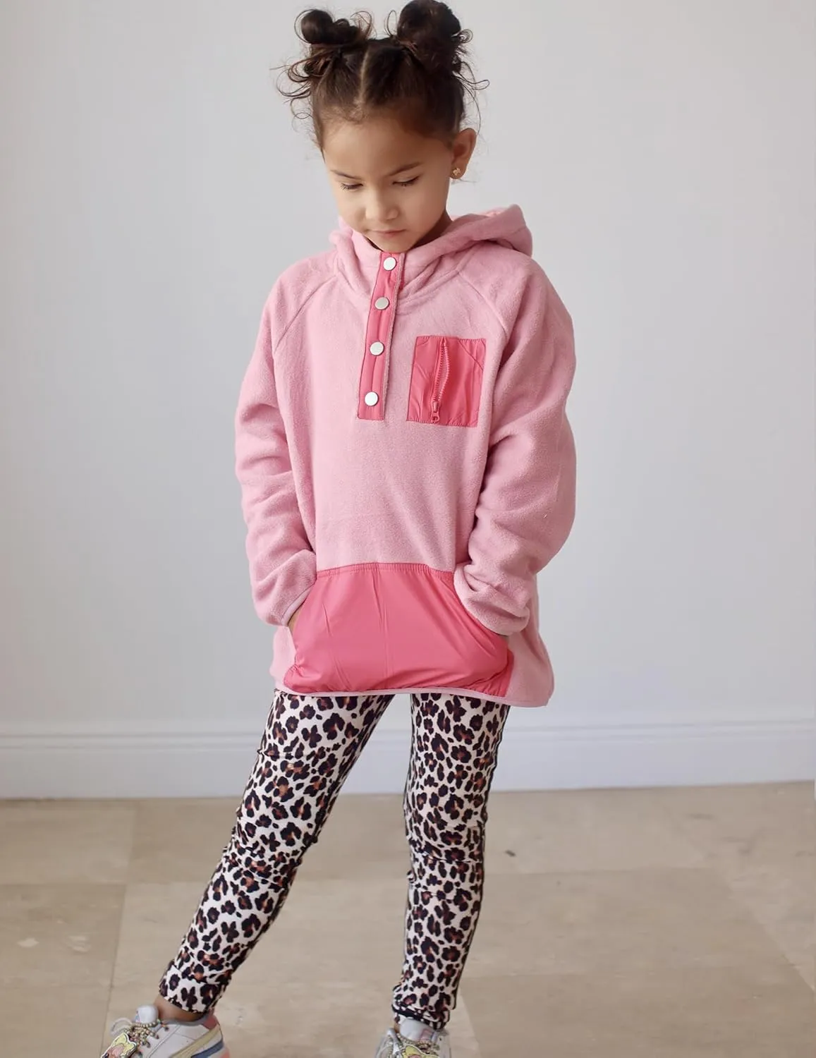 Arshiner Girls Fleece Pullover Hooded Sweatshirt Colorblock Sherpa Hoodie