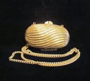 Art Deco Gold Pillow Purse Shoulder Handbag Antique Evening Bag Bridal