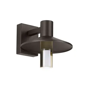 Ash 10 In. LED Hi-Output Outdoor Wall Sconce 529 Lumens 3000K Surge Protection Bronze Finish Clear Cylinder