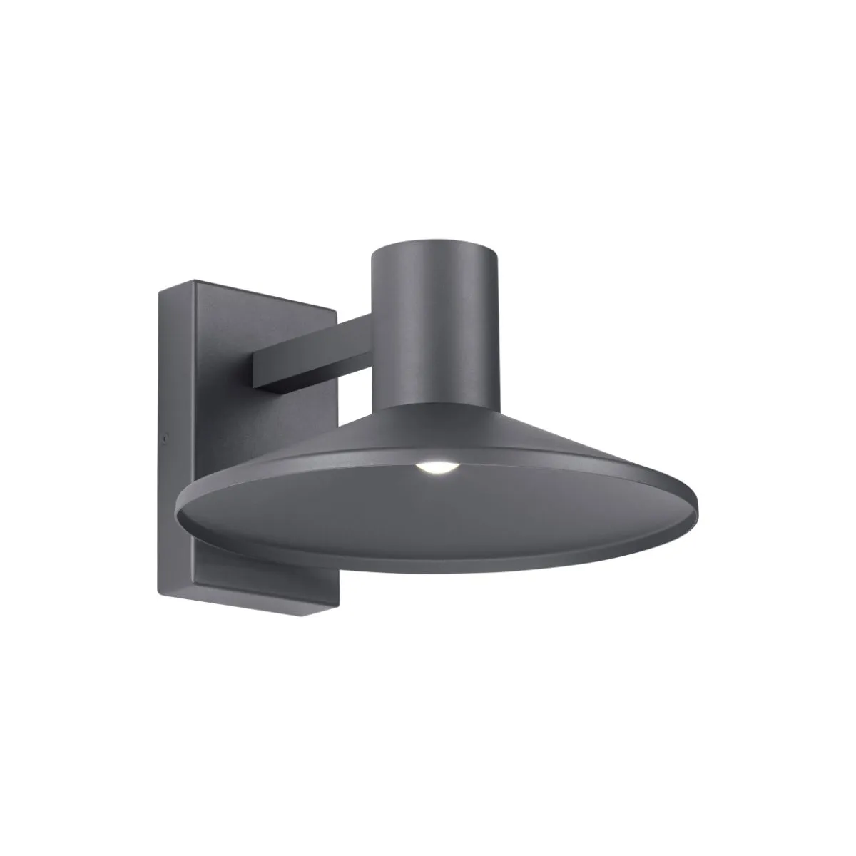Ash 12 In. LED Lo-Output Outdoor Wall Sconce 400 Lumens 2700K Button Photocontrol Gray Finish Clear Lens