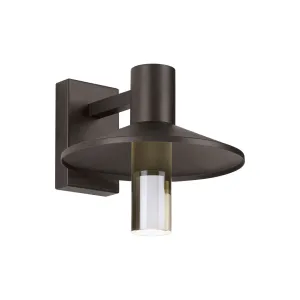 Ash 12 In. LED Lo-Output Outdoor Wall Sconce 619 Lumens 2700K Button Photocontrol Bronze Finish Clear Cylinder