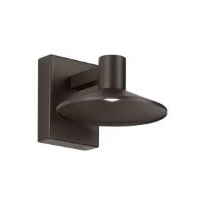 Ash 8 In. LED Lo-Output Outdoor Wall Sconce 300 Lumens 2700K Button Photocontrol Surge Protection Bronze Finish Clear Lens