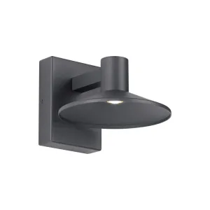 Ash 8 In. LED Lo-Output Outdoor Wall Sconce 300 Lumens 3000K Button Photocontrol Gray Finish Clear Lens