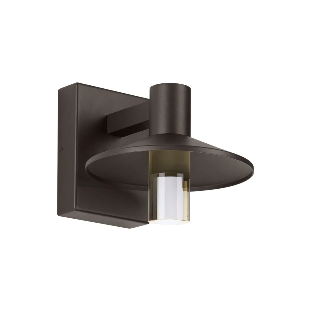 Ash 8 In. LED Lo-Output Outdoor Wall Sconce 515 Lumens 2700K Button Photocontrol Bronze Finish Clear Cylinder