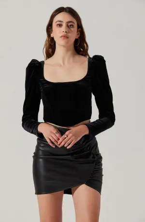 Ashbury Velvet Corset Long Sleeve Top