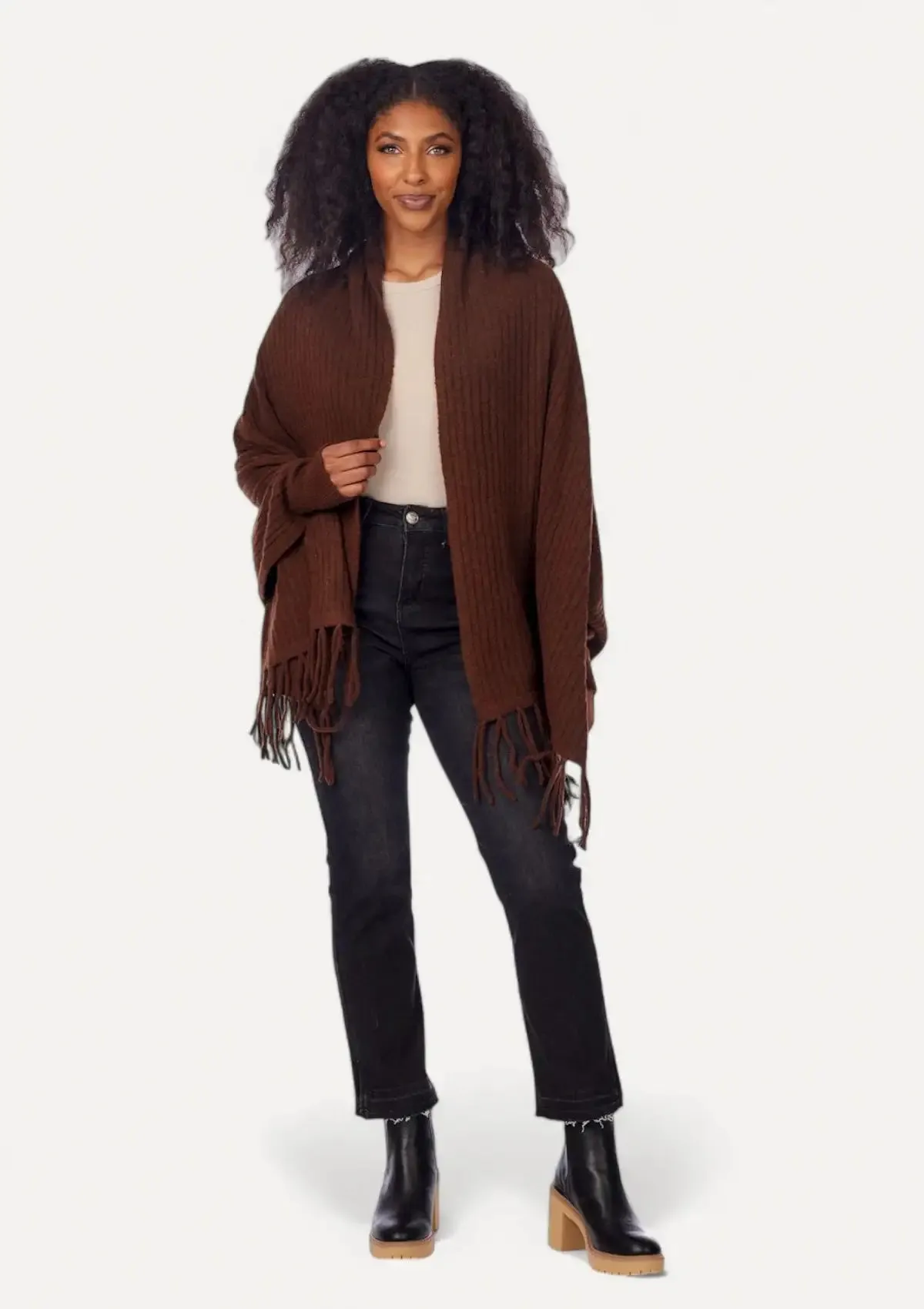 Ashby Cardigan Wrap - Brown