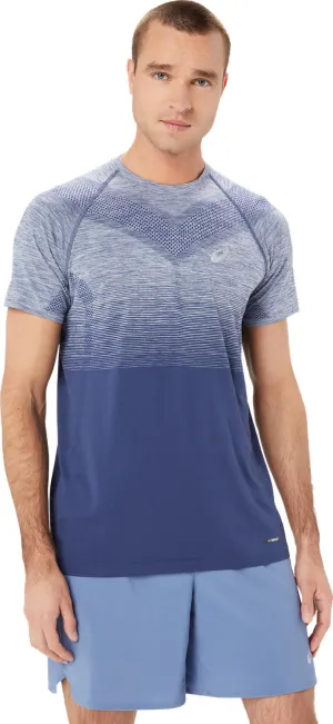 Asics Men&#x27;s Seamless SS Top Denim Blue/Thunder Blue | Buy Asics Men&#x27;s Seamless SS Top Denim Blue/Thunder Blue here | Outnorth