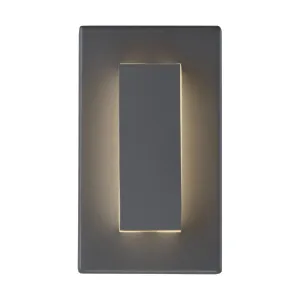 Aspen 8 In. LED Oudoor Wall Sconce 390 Lm 3000K in line fuse Surge Protection Gray Finish